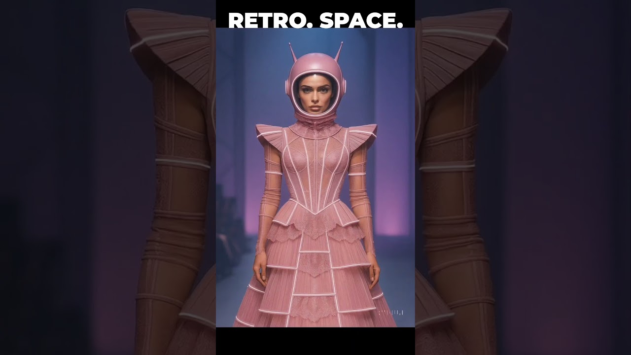 Avant-Garde Fashion Shorts: Futuristic Pink Dress With Helmet That Brings Retro Space Vibes 
