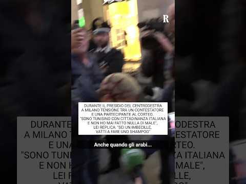 Video Tensione a Milano tra un contestatore e una partecipante al corteo del centrodestra