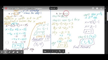 7.2 Solving Linear Systems by Substitution Video Lesson Algebra 1