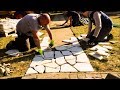 Building A STONE Patio In One Day Natural Stone DIY Patio Project