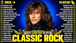 Top 100 Classic Rock Songs 70s 80s 90s ⚡ Bon Jovi, Queen, Guns N' Roses, Metallica, ACDC, Aerosmith