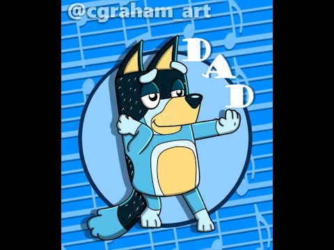 Drawing DAD From BLUEY - Disney Cartoon Art - YouTube