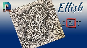 Zentangle® art - String Style #4  - CZT - Focus Tangle 