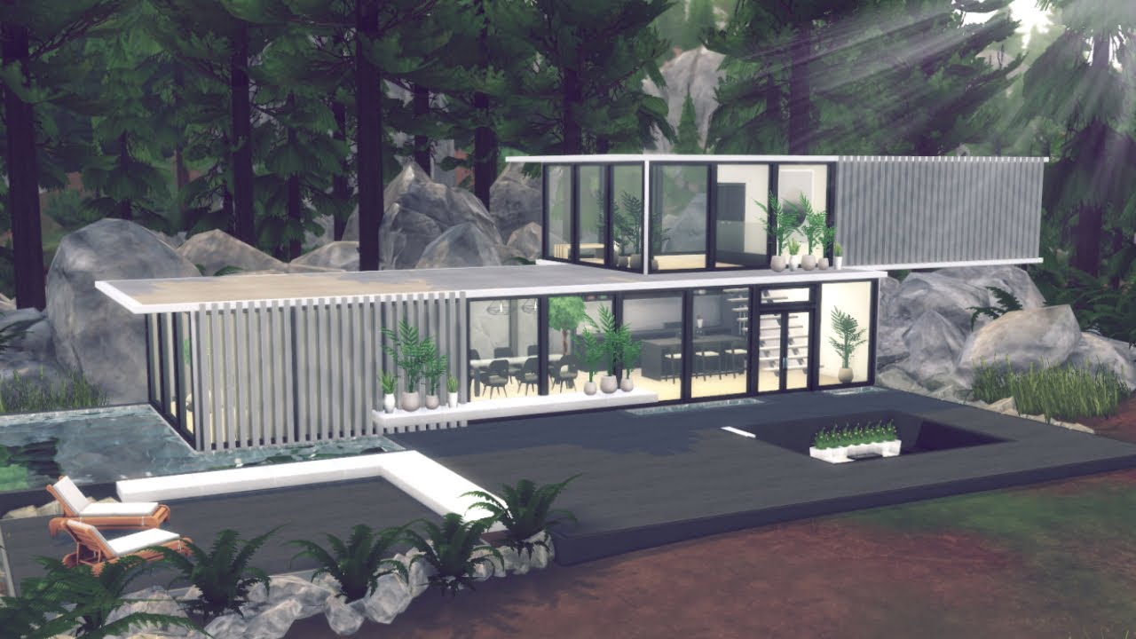 SCANDINAVIAN MINIMAL HOUSE SIMS 4 | NO CC | Sims 4 Stop Motion - YouTube