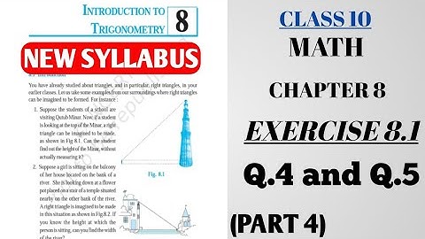 class 10 MATHS Chapter 8 TRIGNOMETRY EX. 8.1 Q4 and Q5 | (PART4) NEW NCERT| @nksclasses