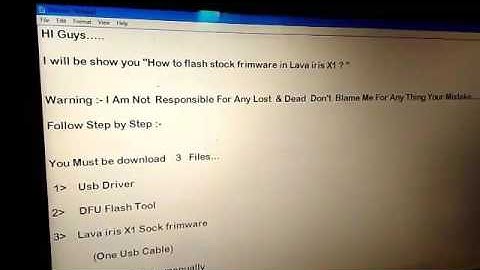 How To Flash Stock Rom In Lava Iris X1