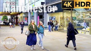 【4K HDR】Must see shopping streets in Manchester City 2022 | Walking tour in UK