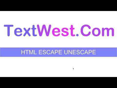 HTML Escape Unescape