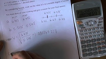 Higher Unit 3 Nov 2009 Calculator Paper 14 Q17 - Upper and Lower Bounds.wmv