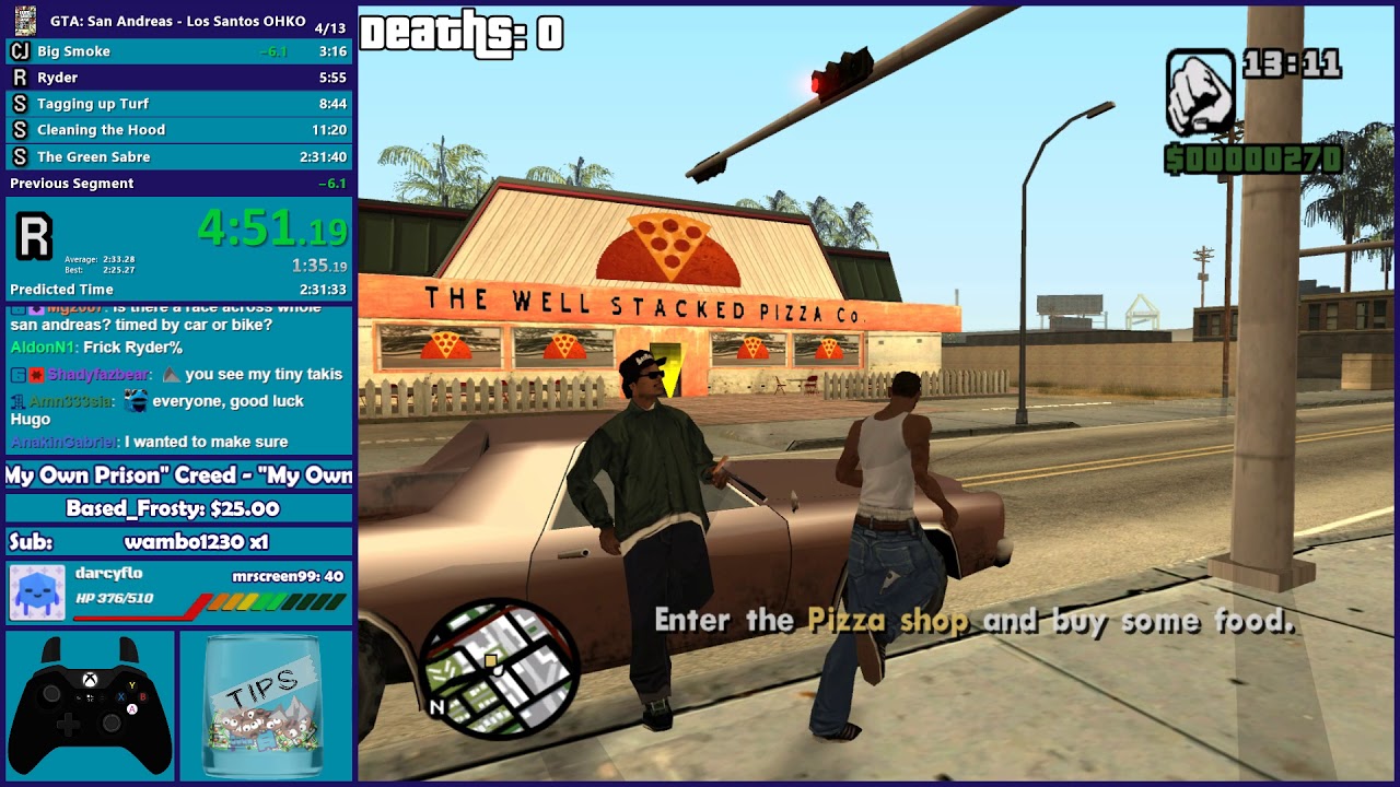 GTA San Andreas One HP Speedrun - LS & Badlands - Hugo_One Twitch ...