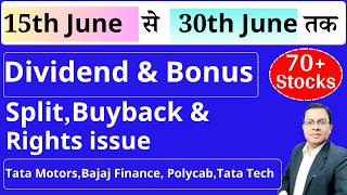 Top 65 Dividend stocks ,Bonus & Split I Upcoming dividend I Upcoming Bonus 2026 I TMPV I BAJFINANCE