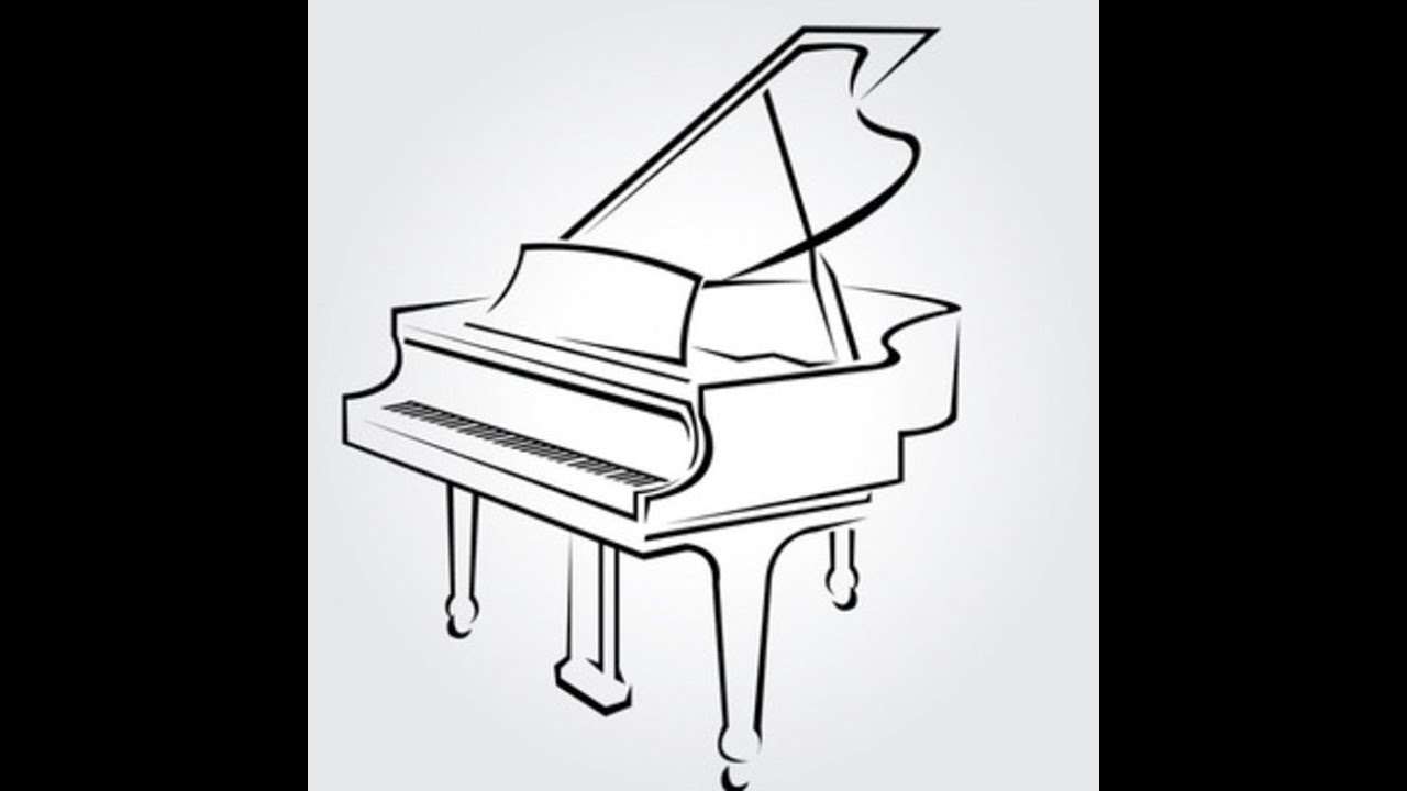 Нарисовать фортепиано 2 класс по музыке. Нарисовать пианино. Фортепиано рисунок. Силуэт фортепьяно. Рояль рисунок