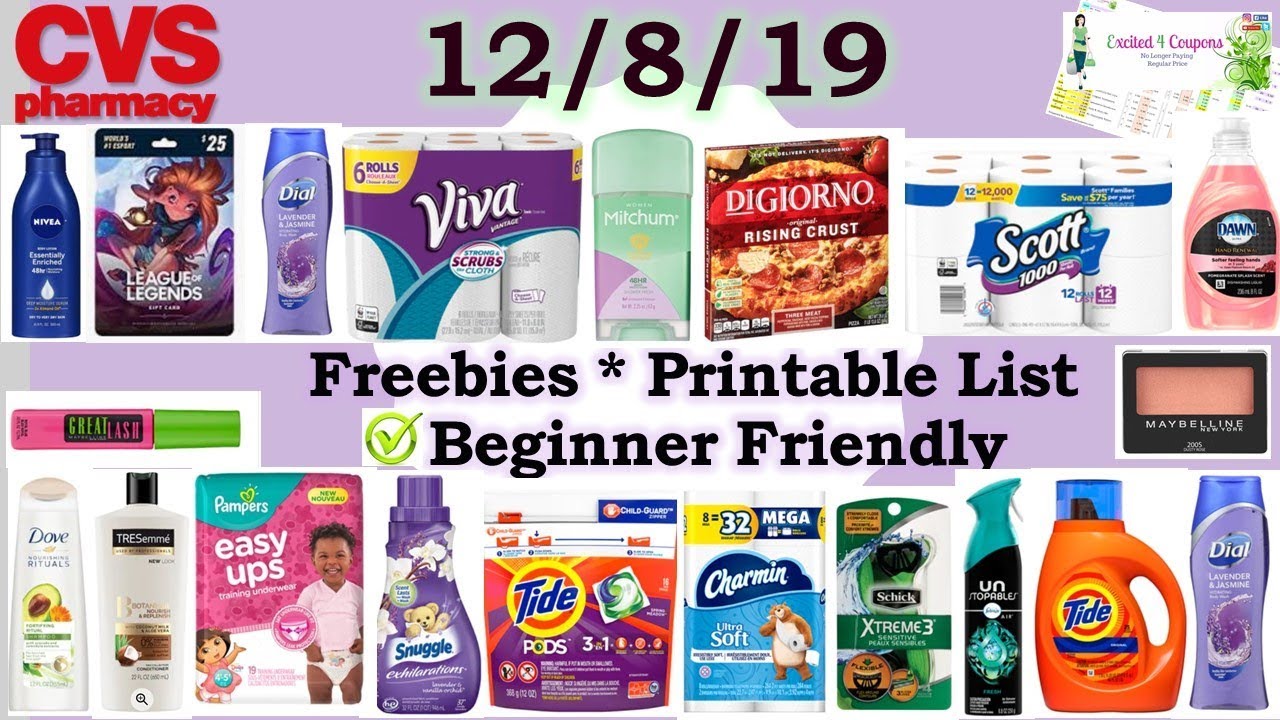 CVS 12/8/19 FREE Dial, Tresemme & Dove | Printable List Included
