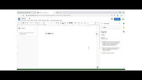 How to use Dictionary in Google Docs