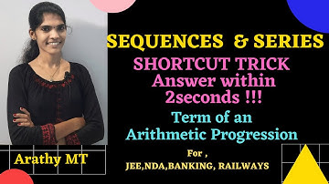 SEQUENCES&SERIES SHORTCUT TRICK||ARITHMETIC PROGRESSION TERM||WITHIN 2 SECONDS||JEE||NDA||RAILWAYS||