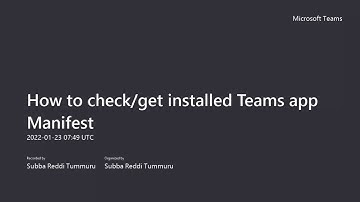 How to check/get installed Teams app Manifest