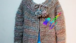 كروشيةجاكيت او بوليروه مع شرح الصدرالدائرى بالتفصيل |خيط وإبرة |   crochet cardigan / sweater