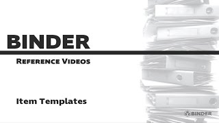 Binder Item Templates