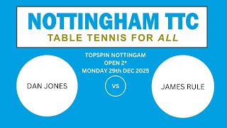 Open 2* - 29-12-25 - Dan Jones v James Rule
