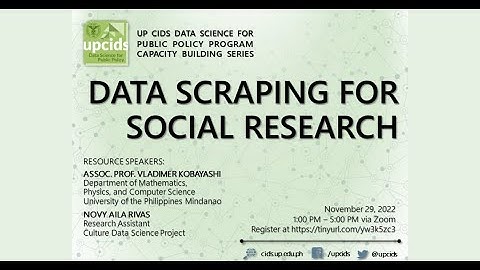 Data Scraping for Social Research: A Webinar
