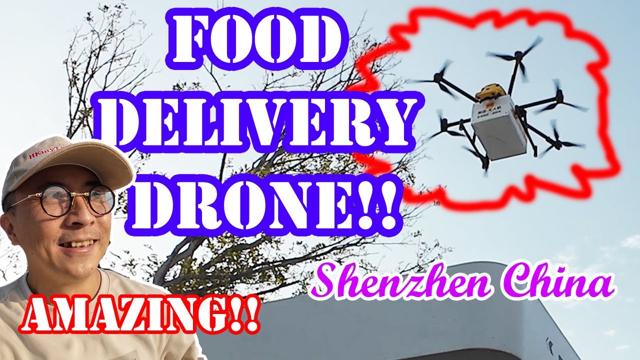Food Delivery Drone in Shenzhen China - Enjoy Bubble Tea at The Park ...
