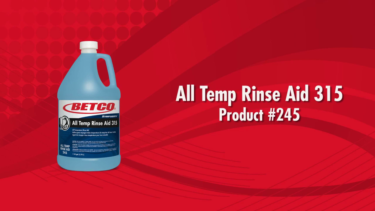 Temp Rinse Betco All Temp Rinse Aid 315 - YouTube