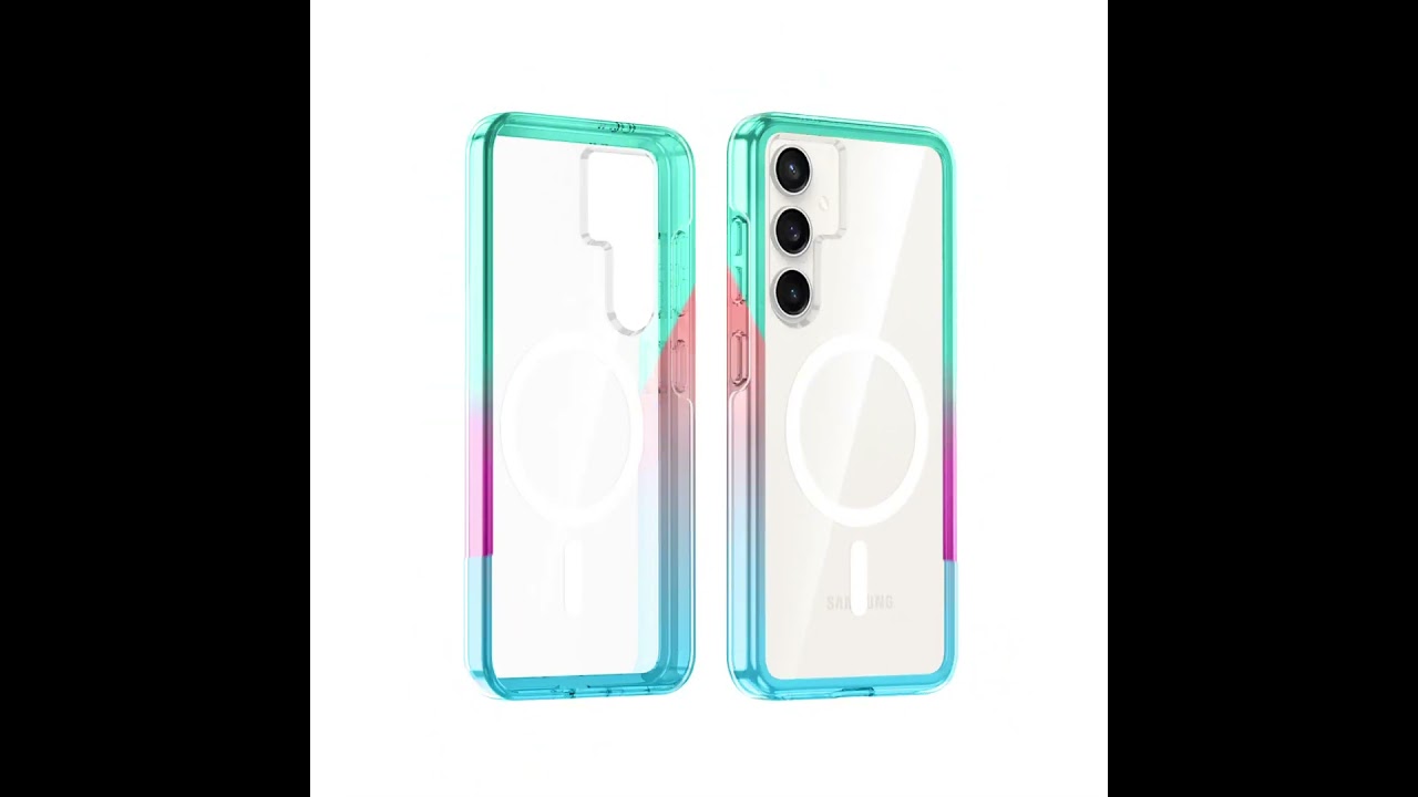 Rainbow protective case with MagSafe ring,Unlock the latest Samsung S24|S24+ |S24 Ultra 