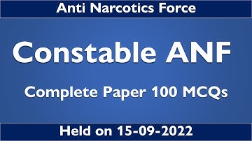 ANF Constable Paper Today 15-09-2022 | ANF Past Papers | ANF Test Preparation