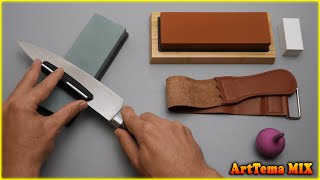 How to sharpen a knife on a wet stone KEENBEST Professional from Amazon to razor sharpness.
