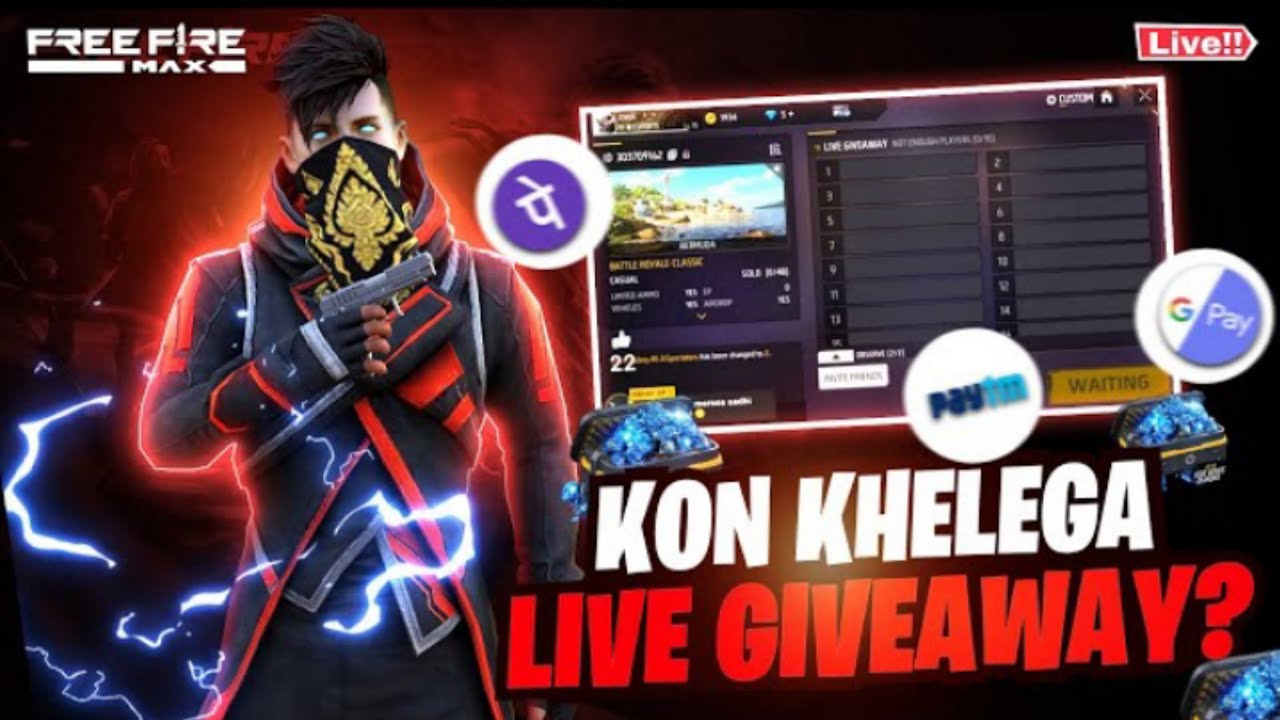 FREE FIRE LIVE GIVEAWAY CUSTOM ROOM | FF LIVE TEAM CODE GIVEAWAY | FF ...