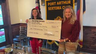 Sertoma Club Check Presentation to UBM PA Library September 14 2023 Port Arthur 