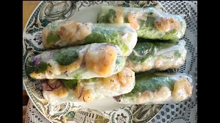 Ep.#23-Lemongrass chicken, shrimps and veggies wraps, #khmercooking, #chickenspringrolls, #khmerfood