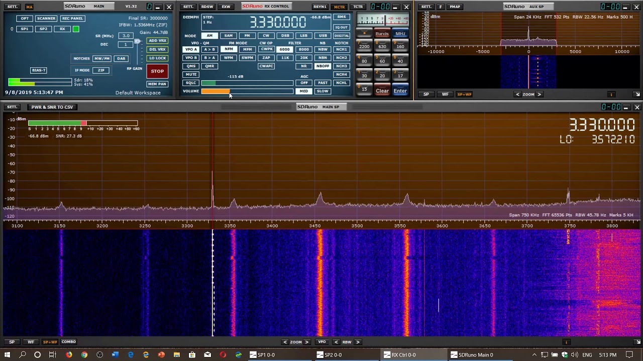 CHU Canada Time signal station 3330 kHz Shortwave SDRplay RSP1A Receiver W6LVP Amplified