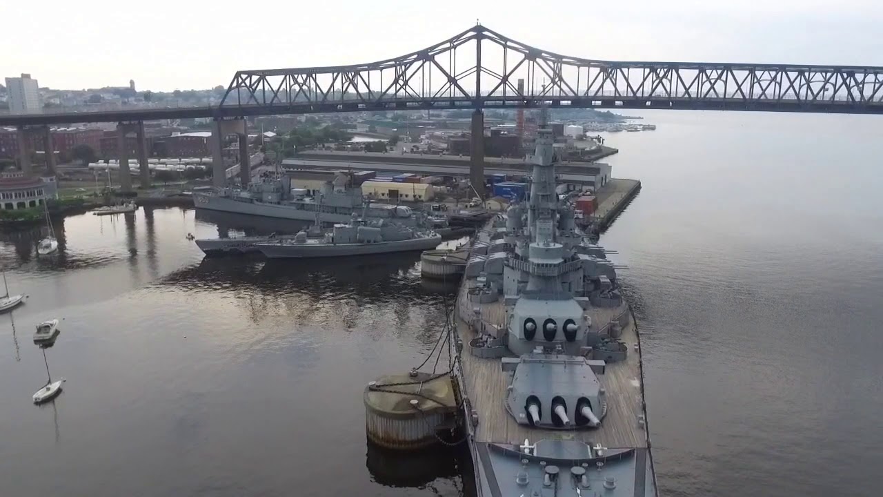 Battleship cove Fall River Massachusetts drone footage YouTube