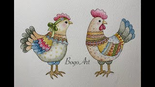 :  "  "  1,     .DIY "Hen and Cockerel" Part 1.
