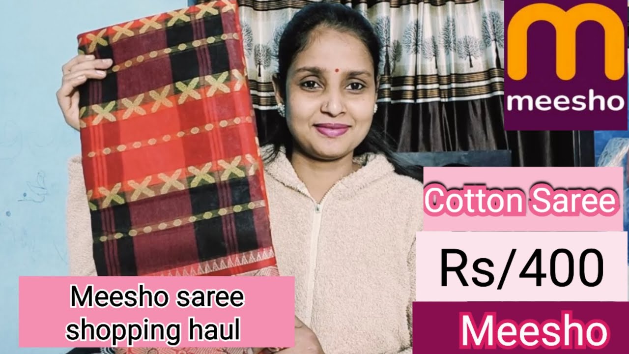 MEESHO SAREE SHOPPING HAUL 💗 Meesho Shopping Haul in 2k24💞 Meesho cotton Saree haul 💓💕 YouTube
