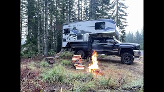 Camping in Arctic Fox Truck Camper and BBQ