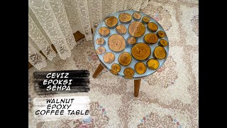Walnut Epoxy Coffee TableCeviz Epoksi Sehpa
