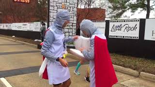 Proposal at finish line of 2018 Little Rock Marathon