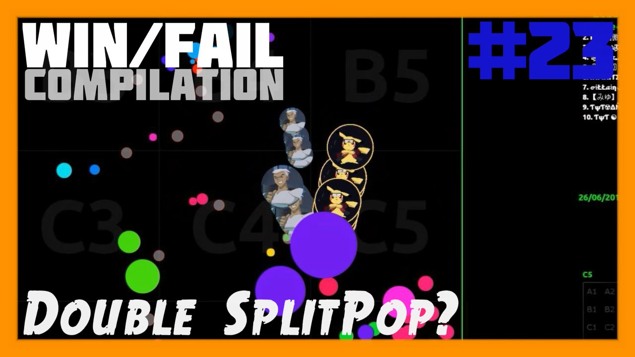 Agar.io - Double SplitPop? // Win/Fail Compilation #23