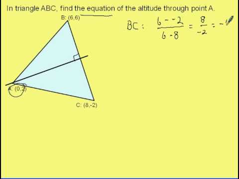 altitude triangle find equation