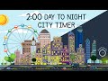 2 Minute Day to Night timer ☀️🌎 Fun City Countdown for Kids!