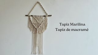 Tapiz Marilina: tapiz de macramé con Nudo feston, Nudo plano y Nudo espiral