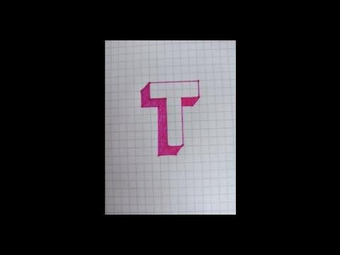 3D T Harfi Çizimi-Kolay Çizim/3D Letter T Drawing-Easy Drawing