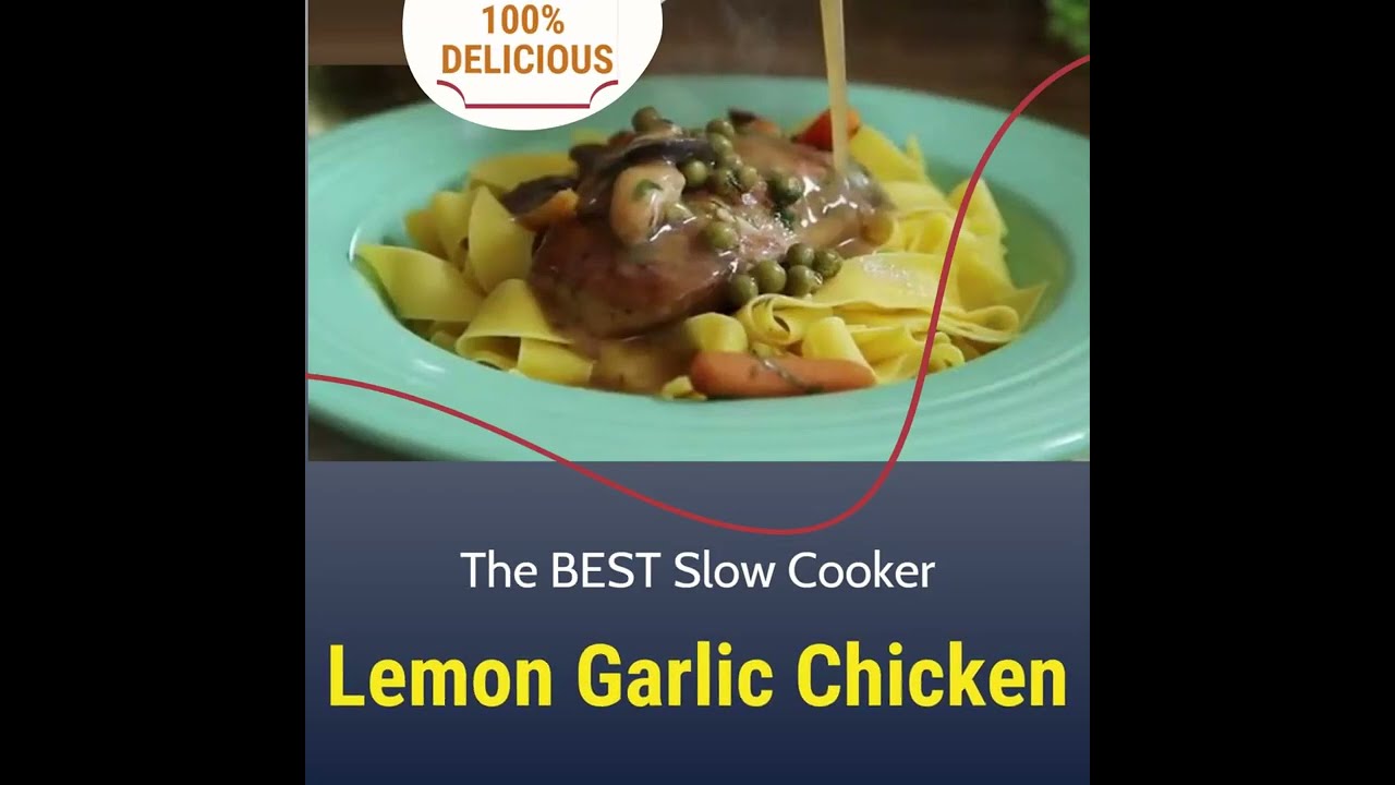 Tasty Slow Cooker Lemon Garlic Chicken | How to Make a Crock Pot Lemon Garlic Chicken recipe.