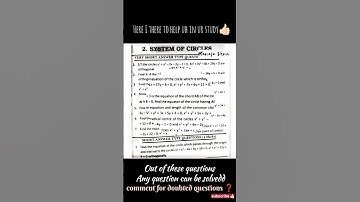 System of circles (2+4 marks ) imp questions ❓... #2b #educationmath #exam #mathlogic #examinfo