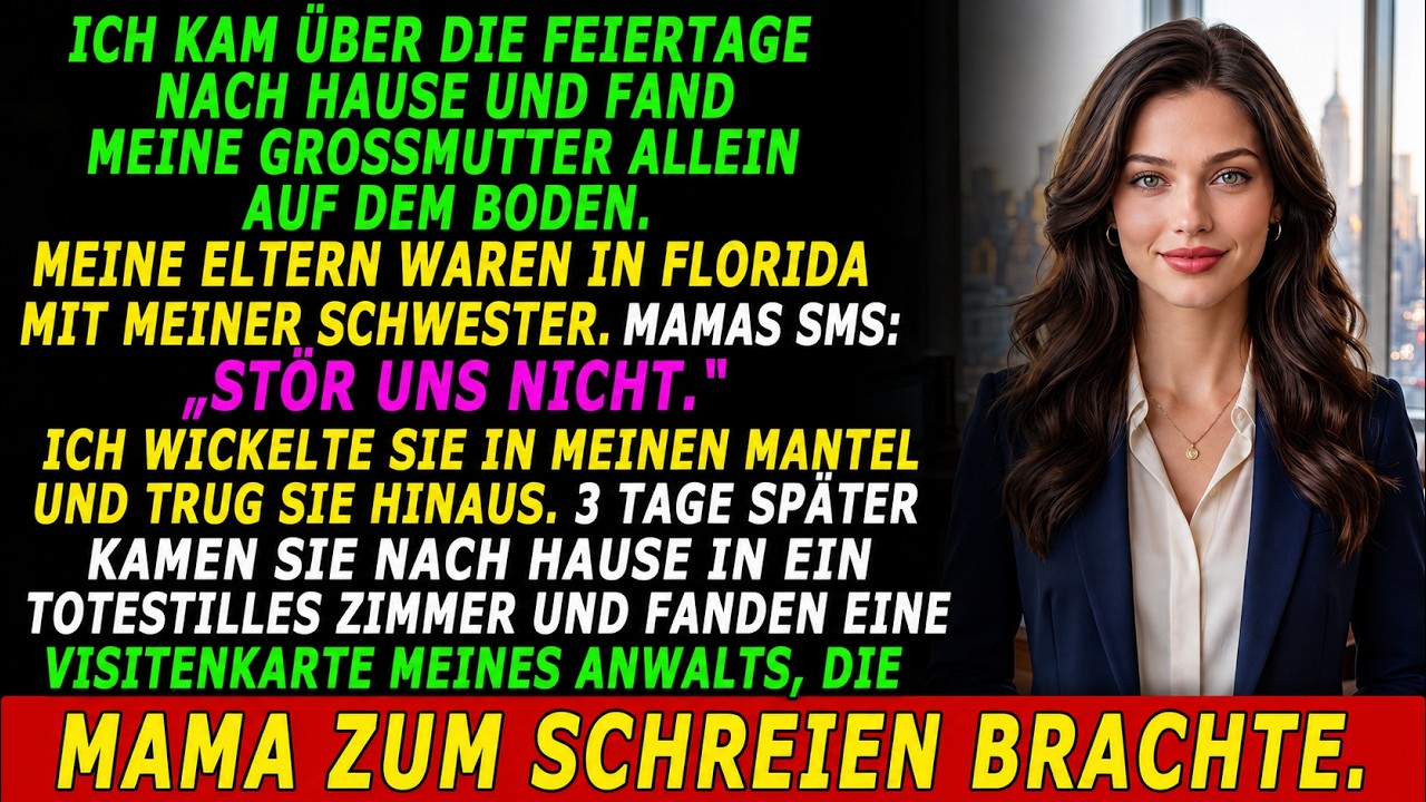 Die Feiertage waren meine Rettung, bis ich meine Großmutter auf dem eiskalten Boden fand – ausgetrocknet, mit blauen Flecken am Handgelenk, die wie Fingerabdrücke aussahen. Meine Mutter, die mit...