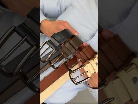 Ремень мужской кожаный Handycover НС-3428 светло-коричневый (130 см), видео 2