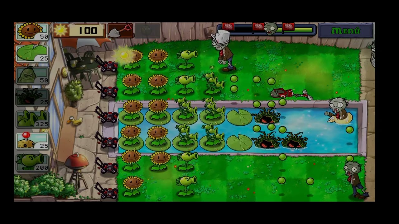 Plantas vs zombies parte 8 nivel 3 Piscina 1 - YouTube