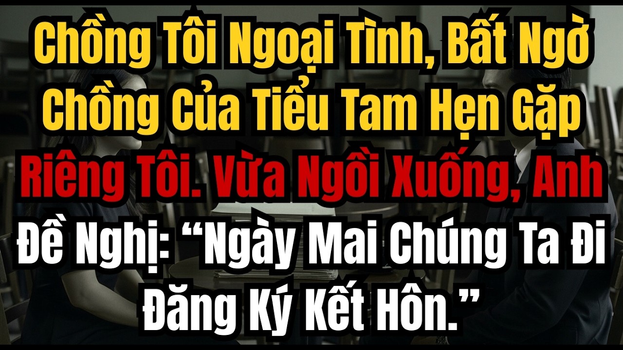 Chồng Tôi Ngoại Tình, Bất Ngờ Chồng Của Tiểu Tam Liền Hẹn Gặp Riêng Tôi  Vừa Ngồi Xuống, Anh Đề Nghị